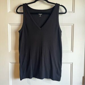 Old Navy Women’s Black Ribbed V-Neck Slim Fit Tank Top | XL